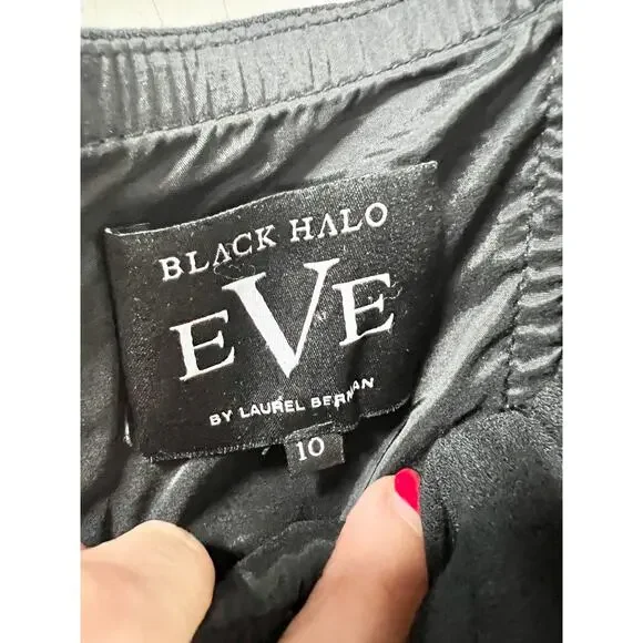 Black Halo Eve By Laurel Berman Strapless Sheer Midi Dress Black Womens Size 10